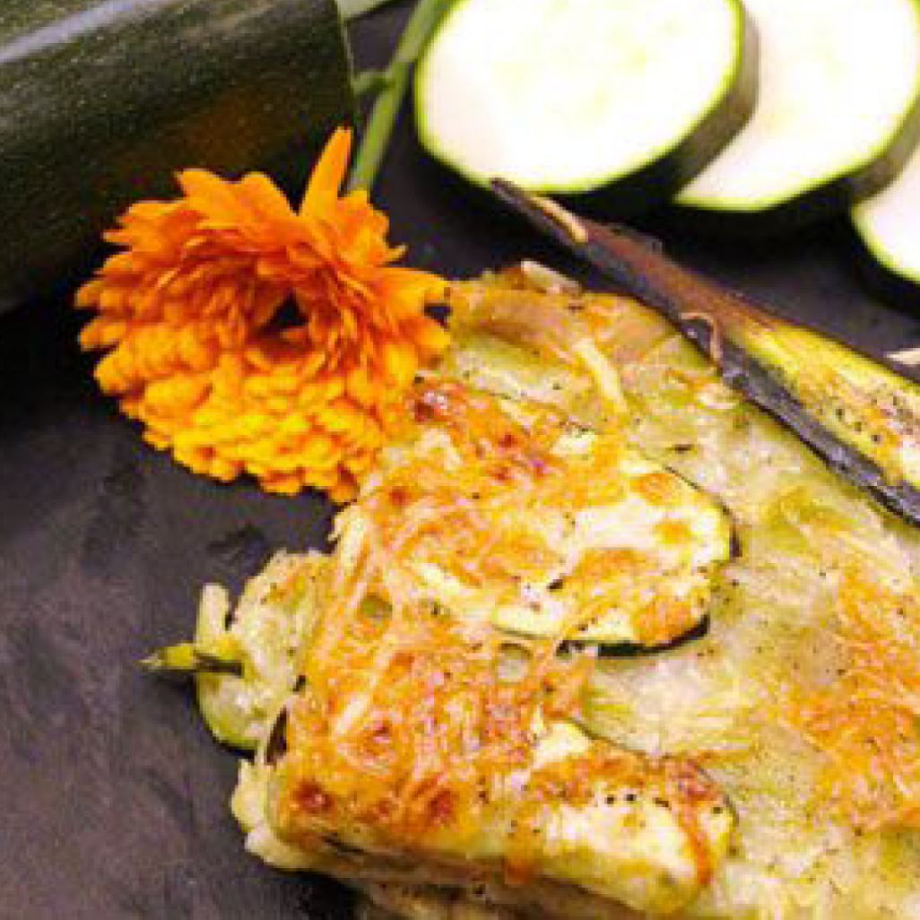 Gratin de ravioles auc courgettes